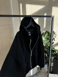 Demi-zip hoodie “black”
