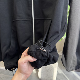 Demi-zip hoodie “black”