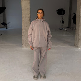 pinky moon warm zip set