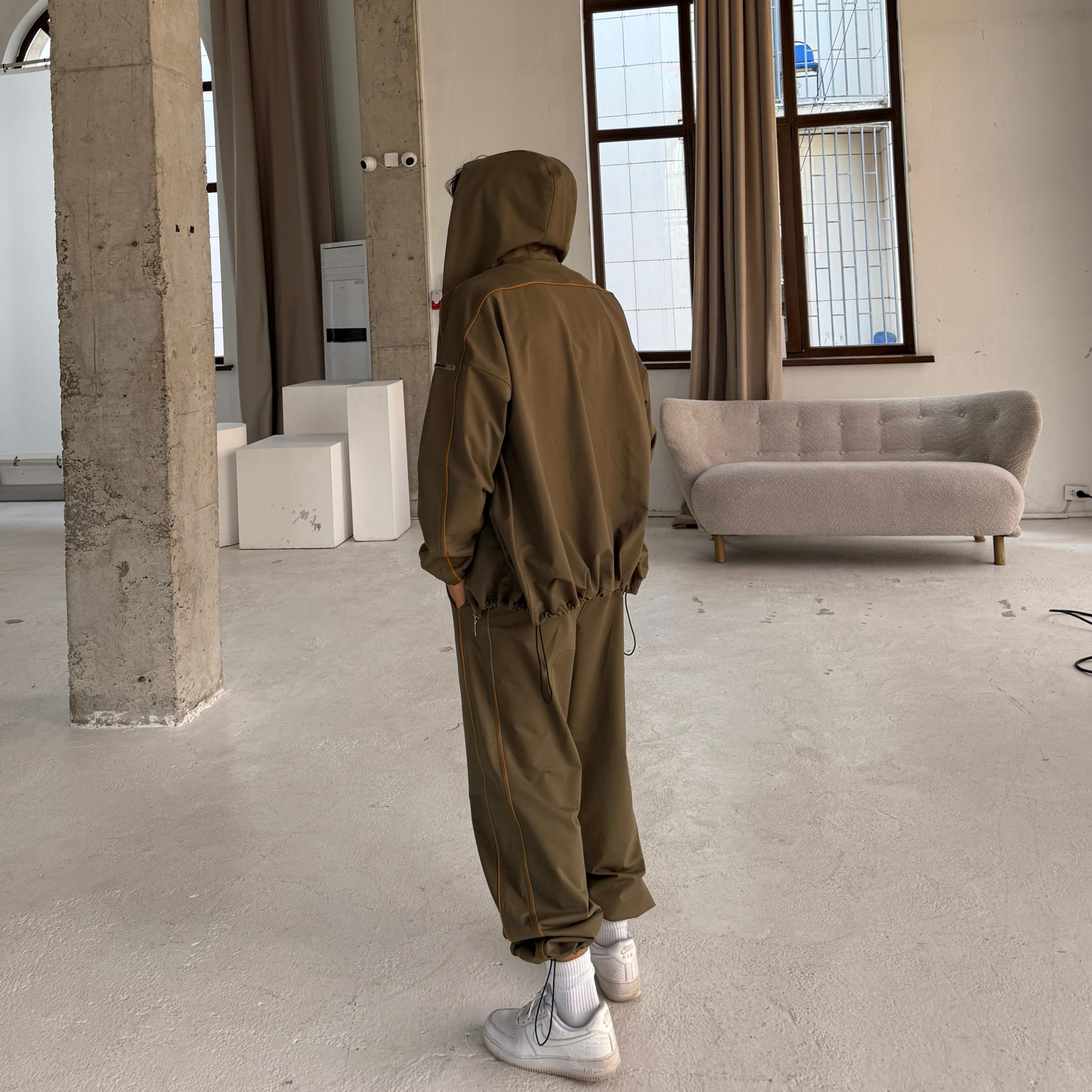 dark olive anorak set