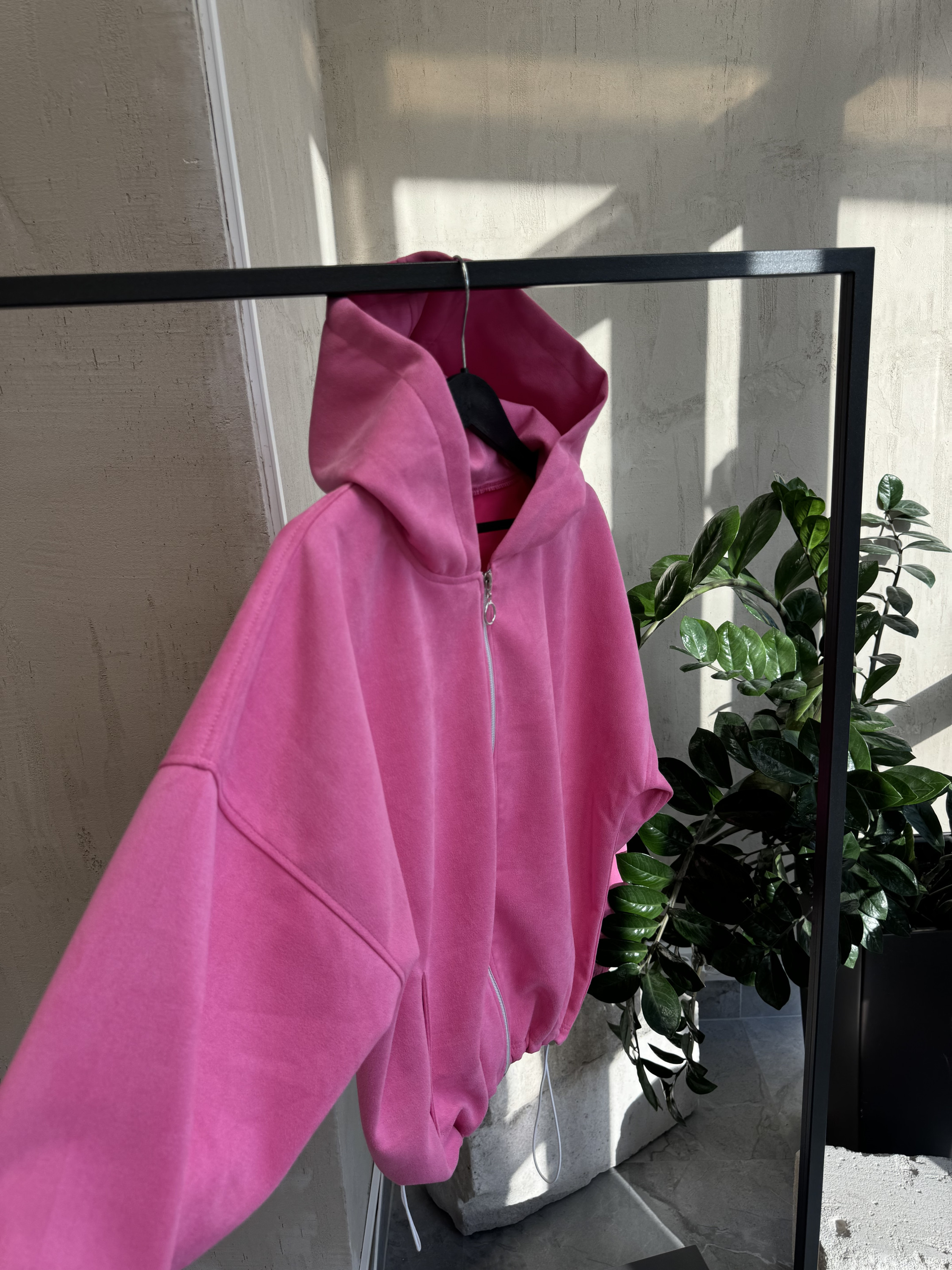 Butterfly pink zip hoodie