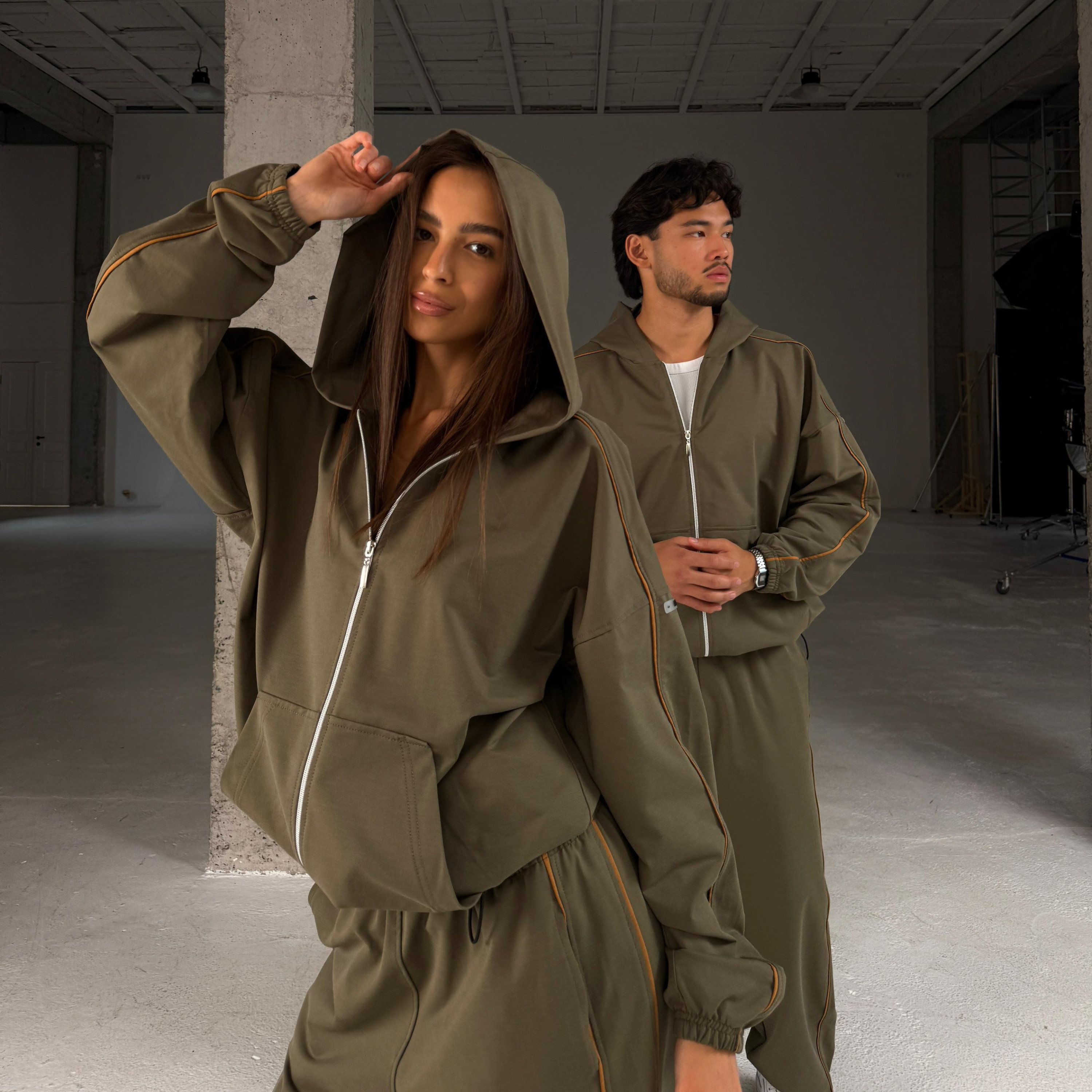 dark olive anorak set