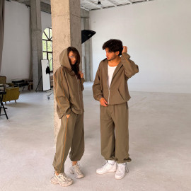 dark olive anorak set