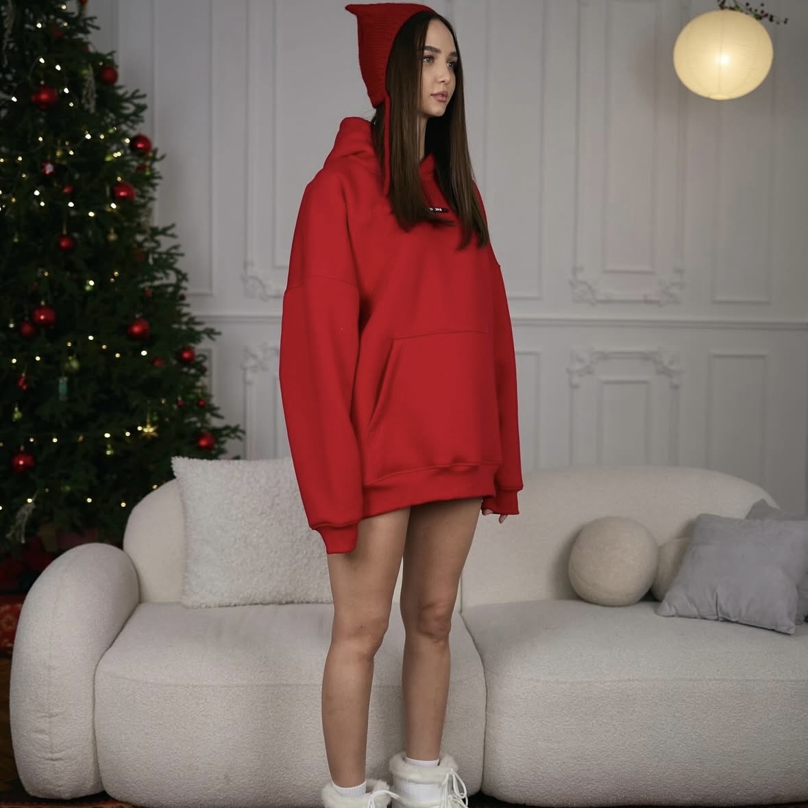 CHRISTMAS RED warm hoodie