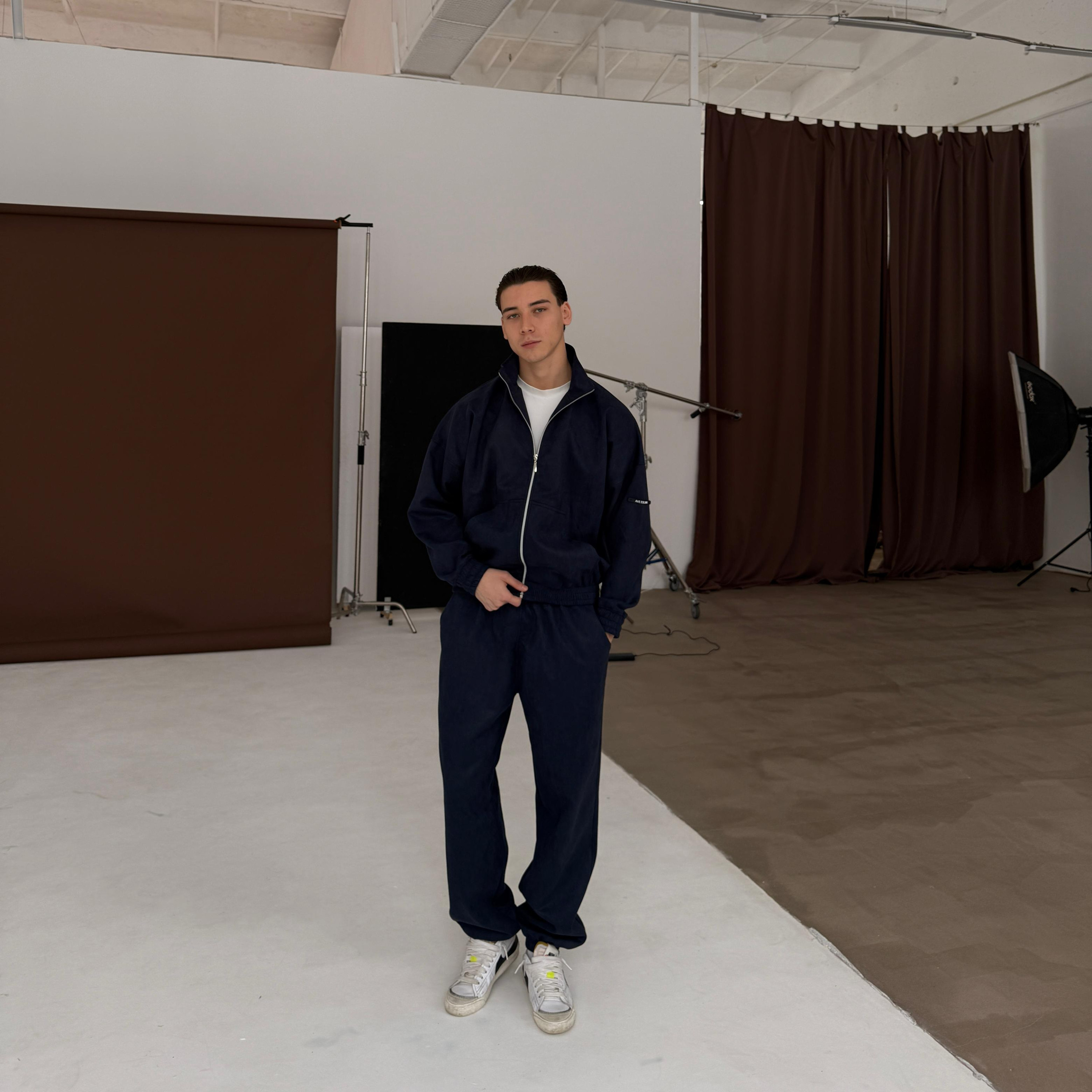 gold blue velour set