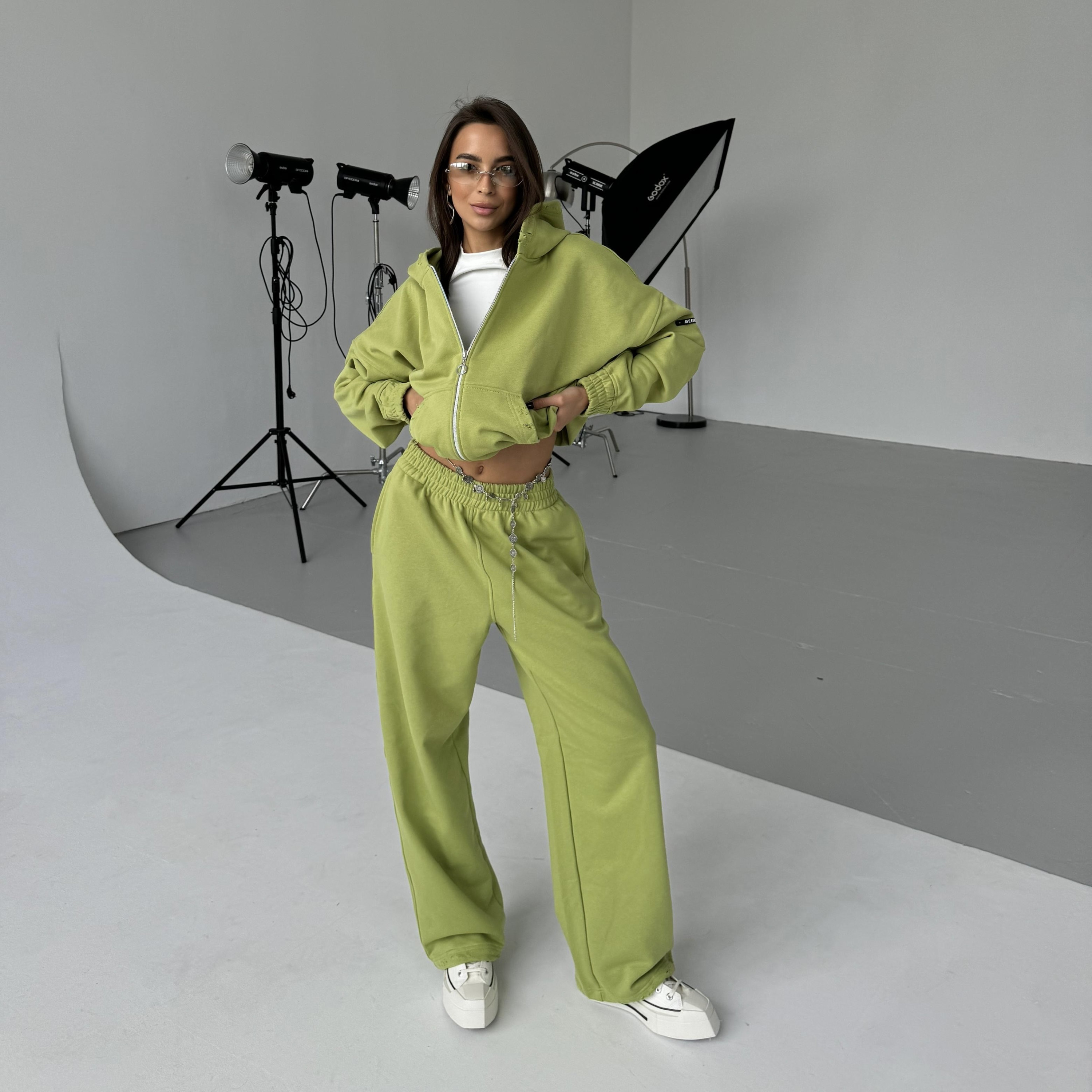 Demi-set zip “green vintage”