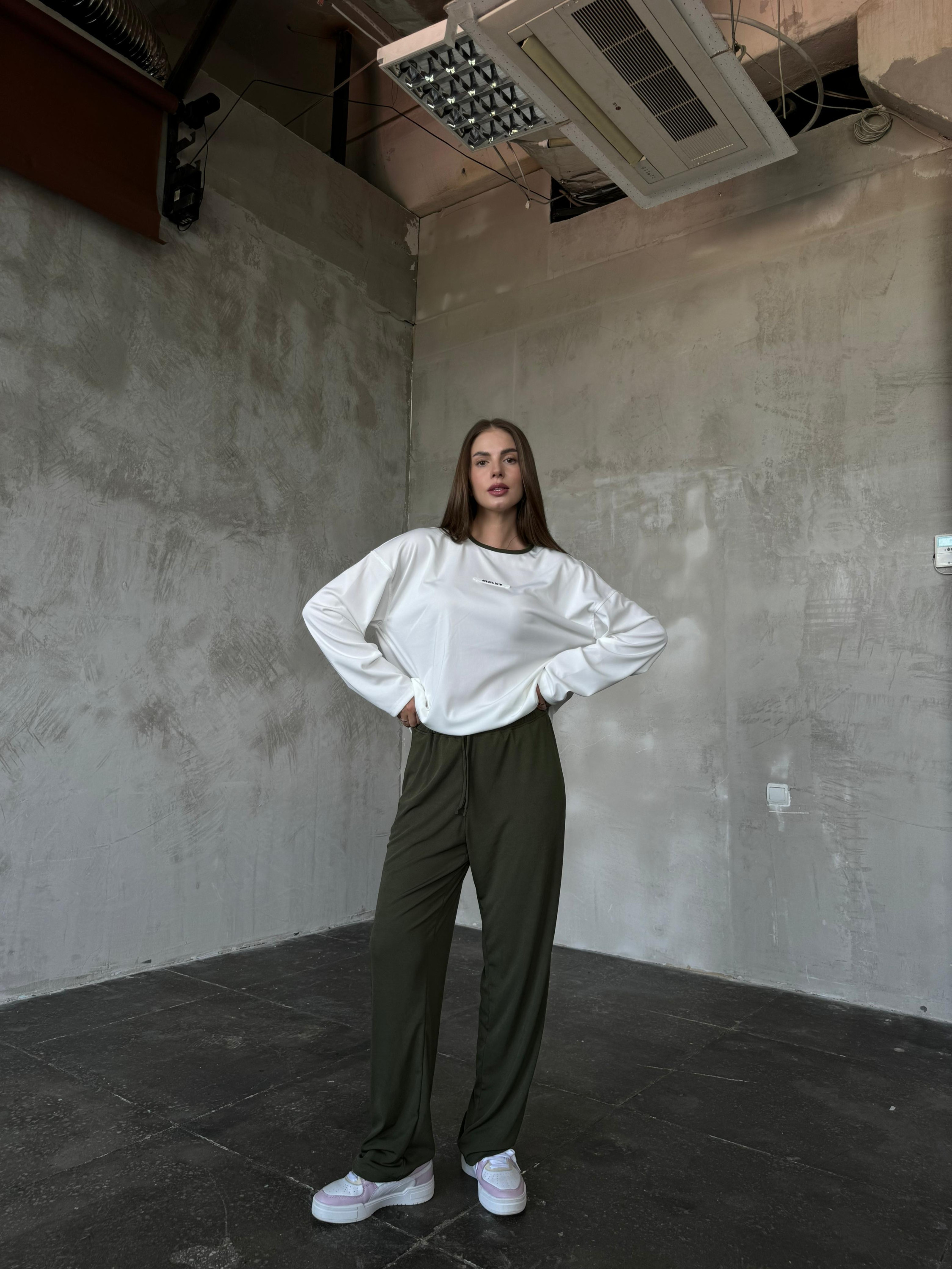White khaki set lapsha viskoza