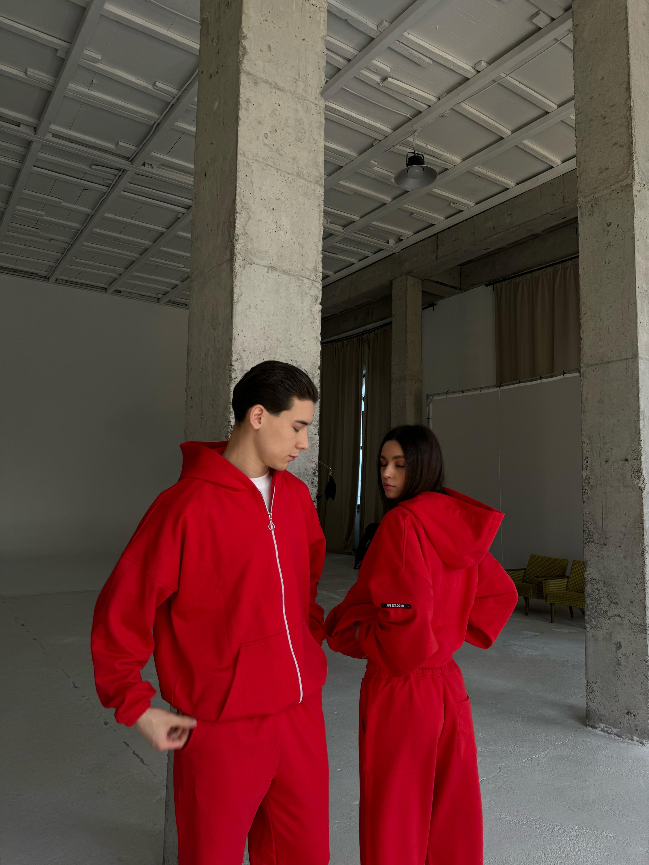Demi-set zip “gold red”