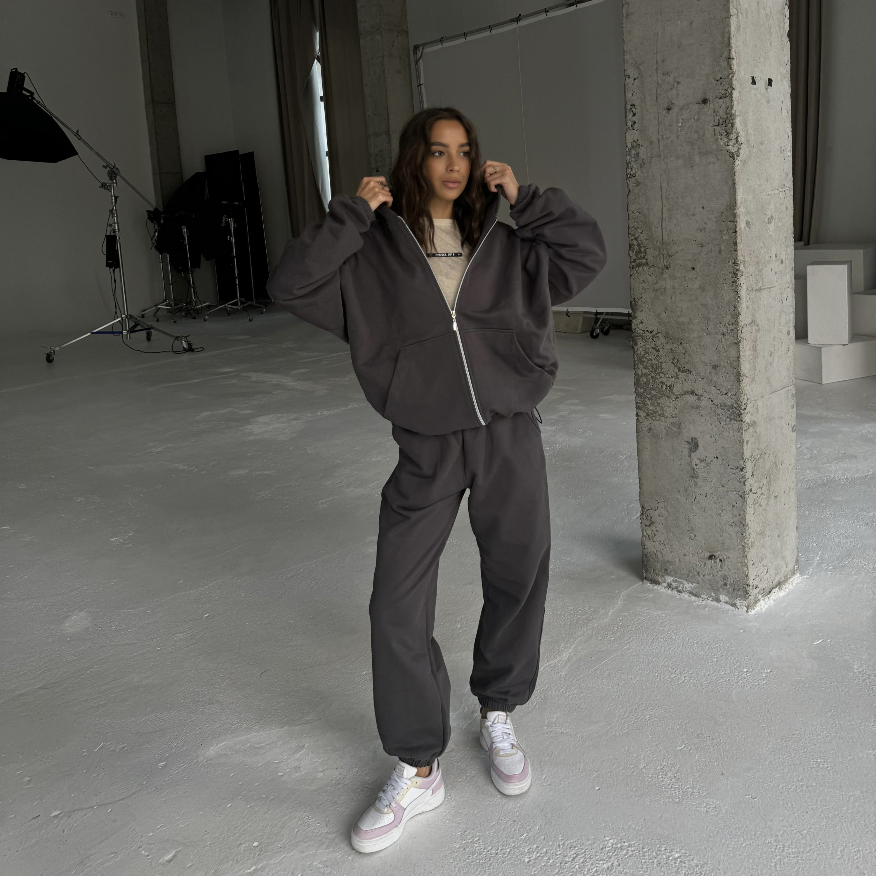 Demi-set zip “light-graphite”