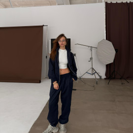 gold blue velour set