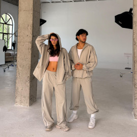 silver gray anorak set