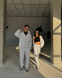 Demi-set zip hoodie “melange”