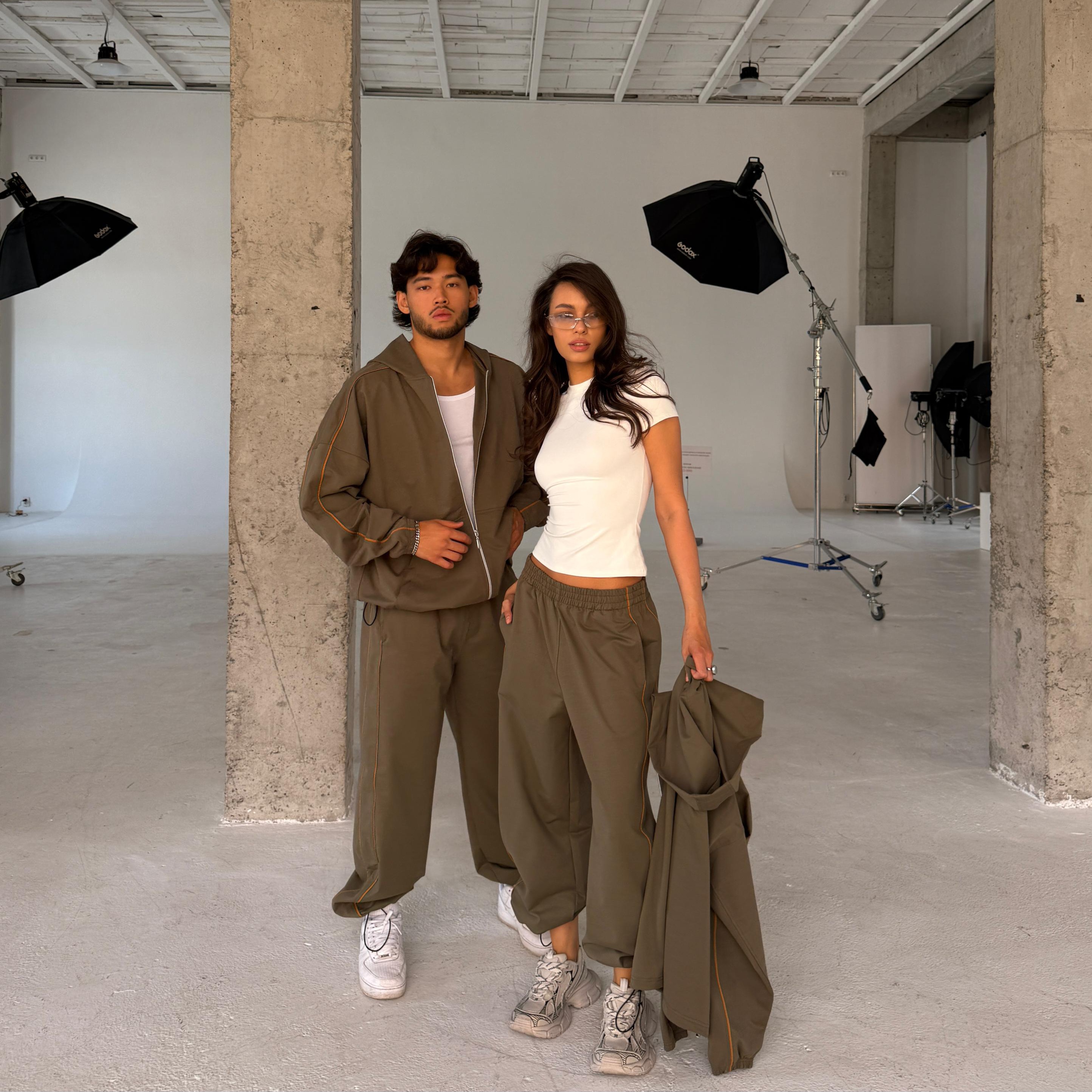 dark olive anorak set